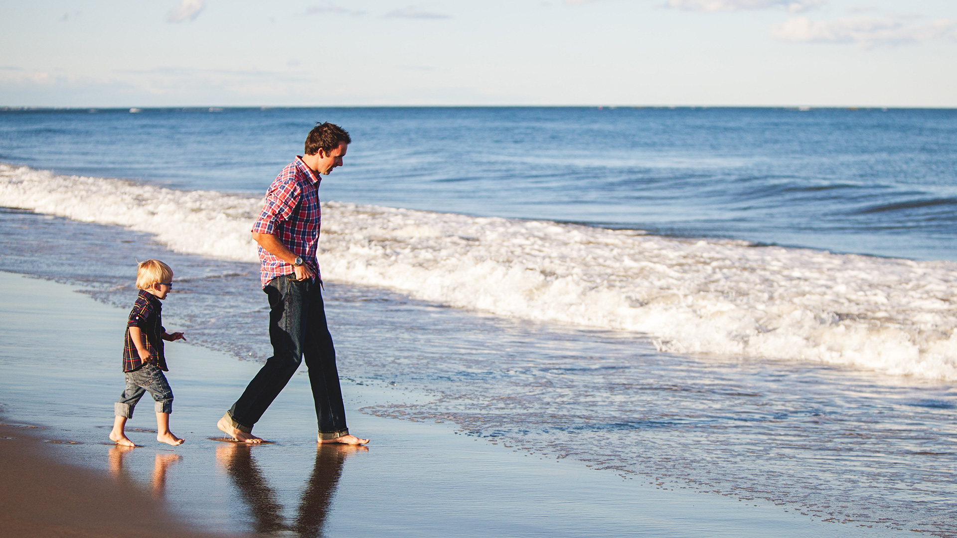 Dad-Son-On-Beach